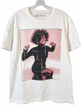Graphic Tee - White with Pink Whitney Houston Shirt